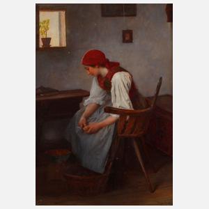 Theodor Schmidt, Mädchen beim Kartoffelschälen