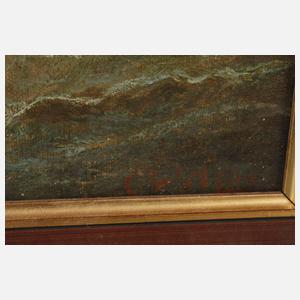 C. Watson, Segelboote vor Steilküste