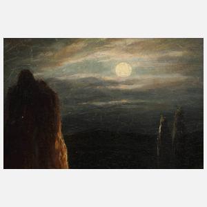 K. Wenzel, See im Mondschein