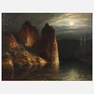 K. Wenzel, See im Mondschein