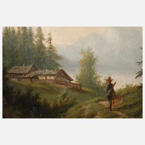 Jäger in Waldlandschaft