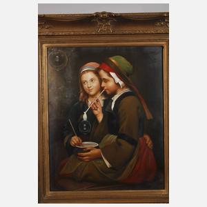 Zwei Mädchen mit Seifenblasen