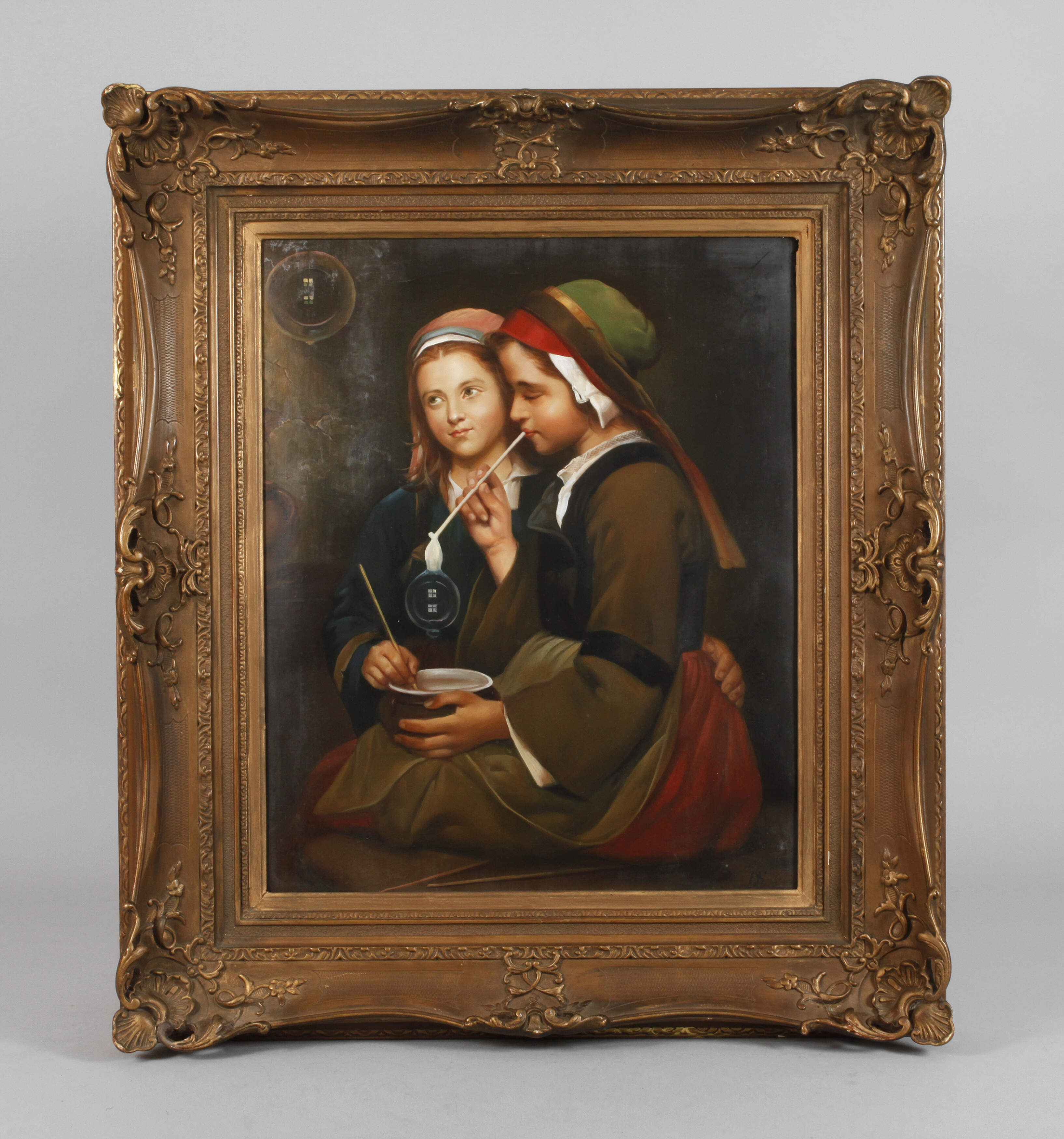 Zwei Mädchen mit Seifenblasen