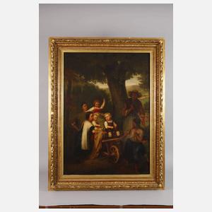 Kinder bei der Heuernte nach Ludwig Sturm