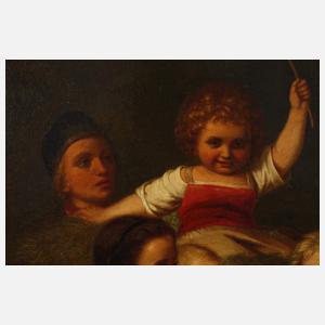 Kinder bei der Heuernte nach Ludwig Sturm