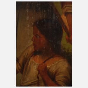 Kinder bei der Heuernte nach Ludwig Sturm