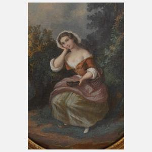 Rastendes Mädchen in Sommerlandschaft