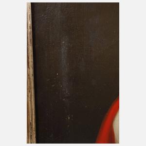 Biedermeierdame mit rotem Tuch