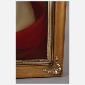 Biedermeierdame mit rotem Tuch