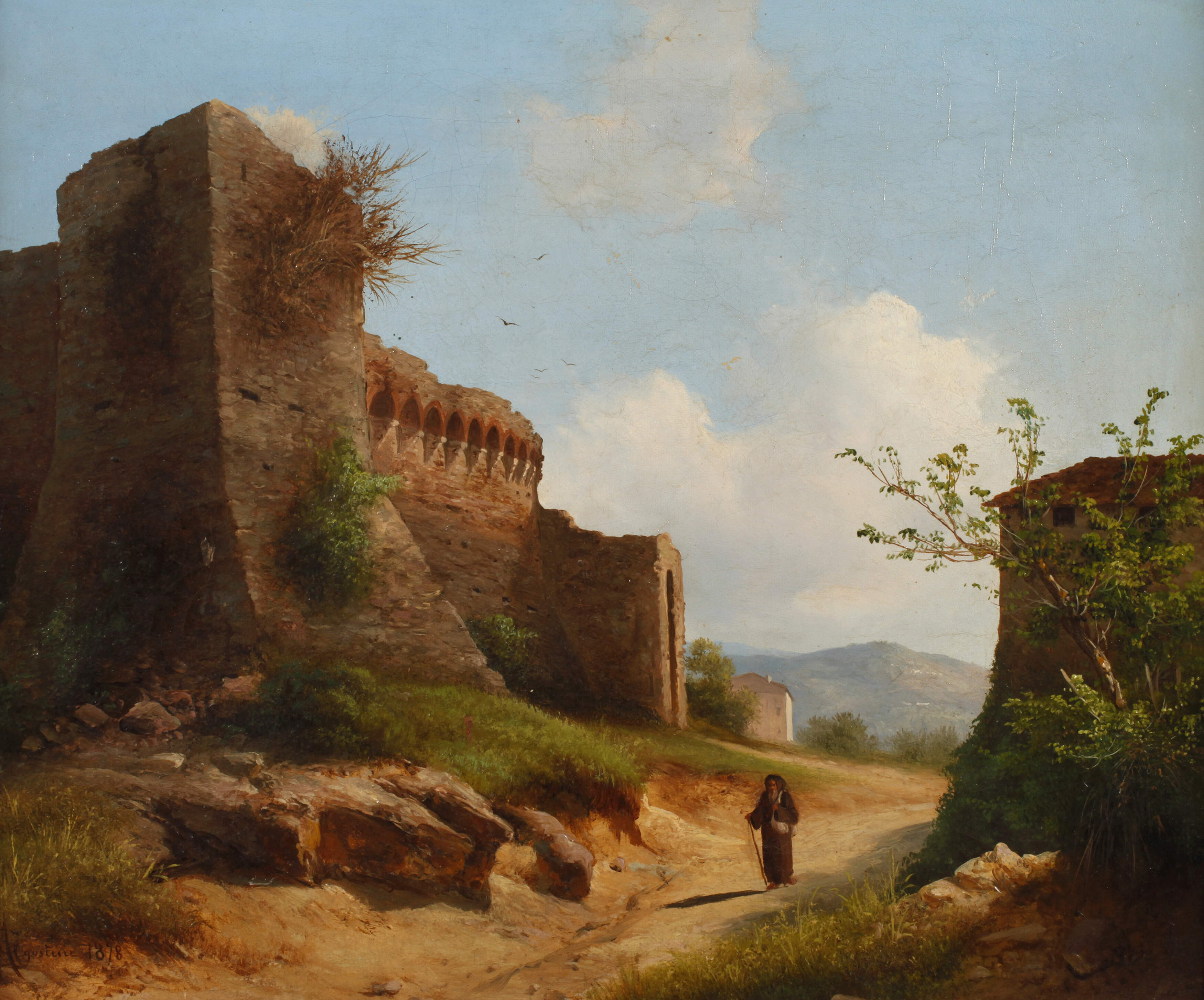 Guido Agostini, Mediterrane Landschaft mit Mönch