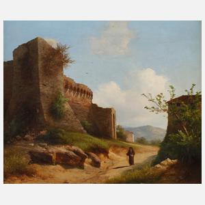 Guido Agostini, Mediterrane Landschaft mit Mönch