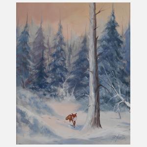 Pär Åkered, Fuchs im Winterwald