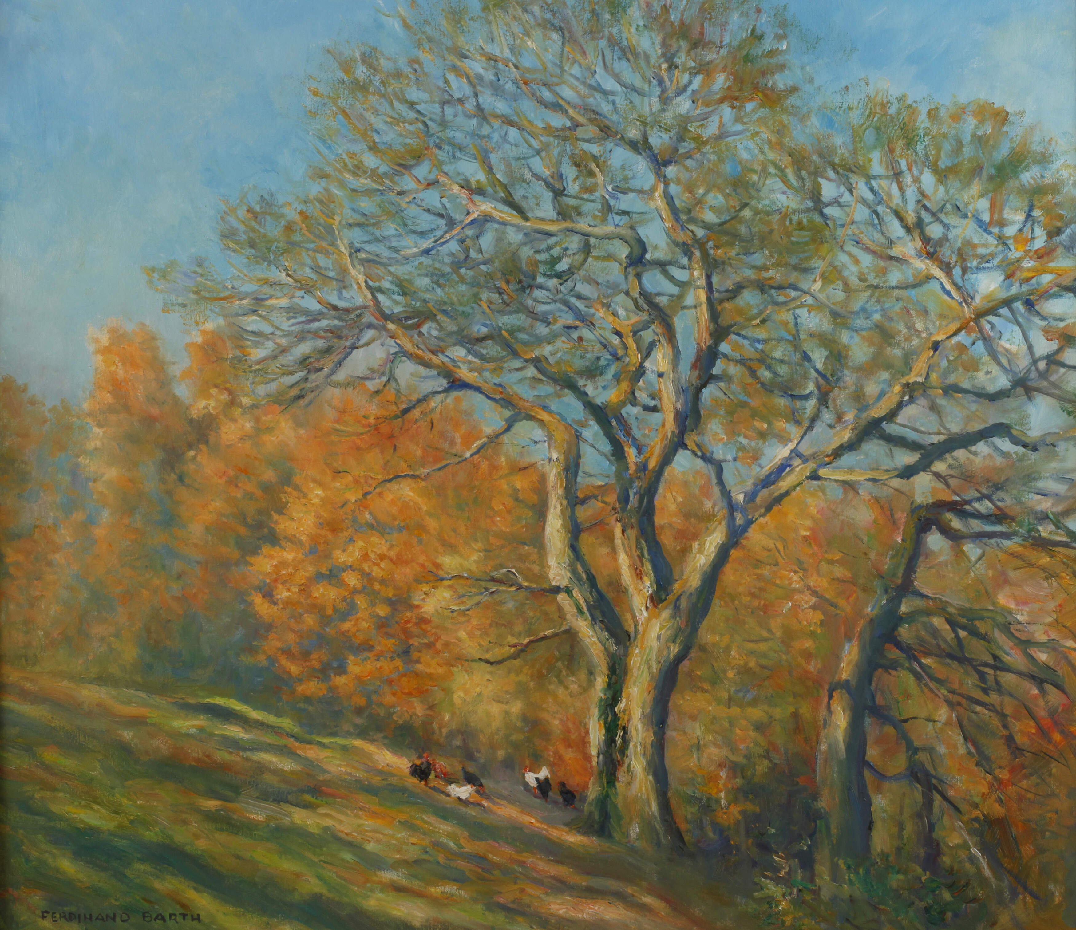 Ferdinand Barth, Herbstlandschaft nach Eugen Bracht