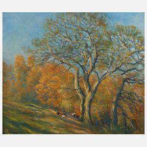 Ferdinand Barth, Herbstlandschaft nach Eugen Bracht