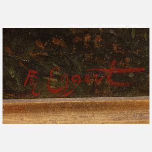 H. Eggert, Fuhrwerk in Waldlandschaft