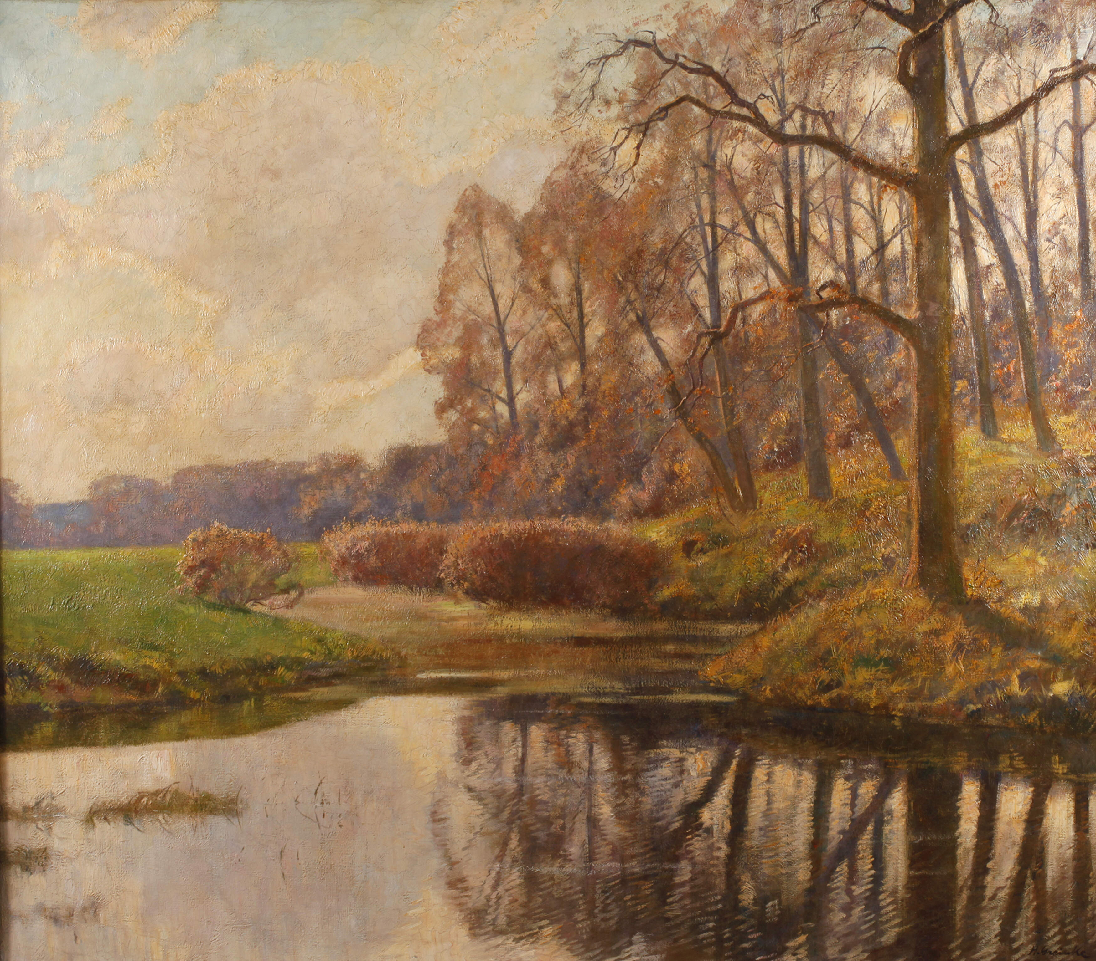 Hans Greinke, Herbststimmung am Weiher