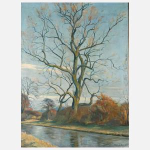 Arthur Viktor Huber, Baum in Vorfrühlingslandschaft