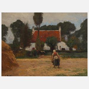 Prof. Eugen Kampf, Gehöft mit Bäuerin