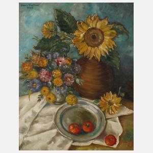 Hanns Kirchner, Stillleben mit Blumen und Tomaten