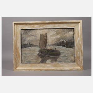 Prof. Walther Klemm, attr., Segelboot im Hafen