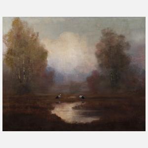 Lazlo Kezdy Kovacs, Störche am Weiher