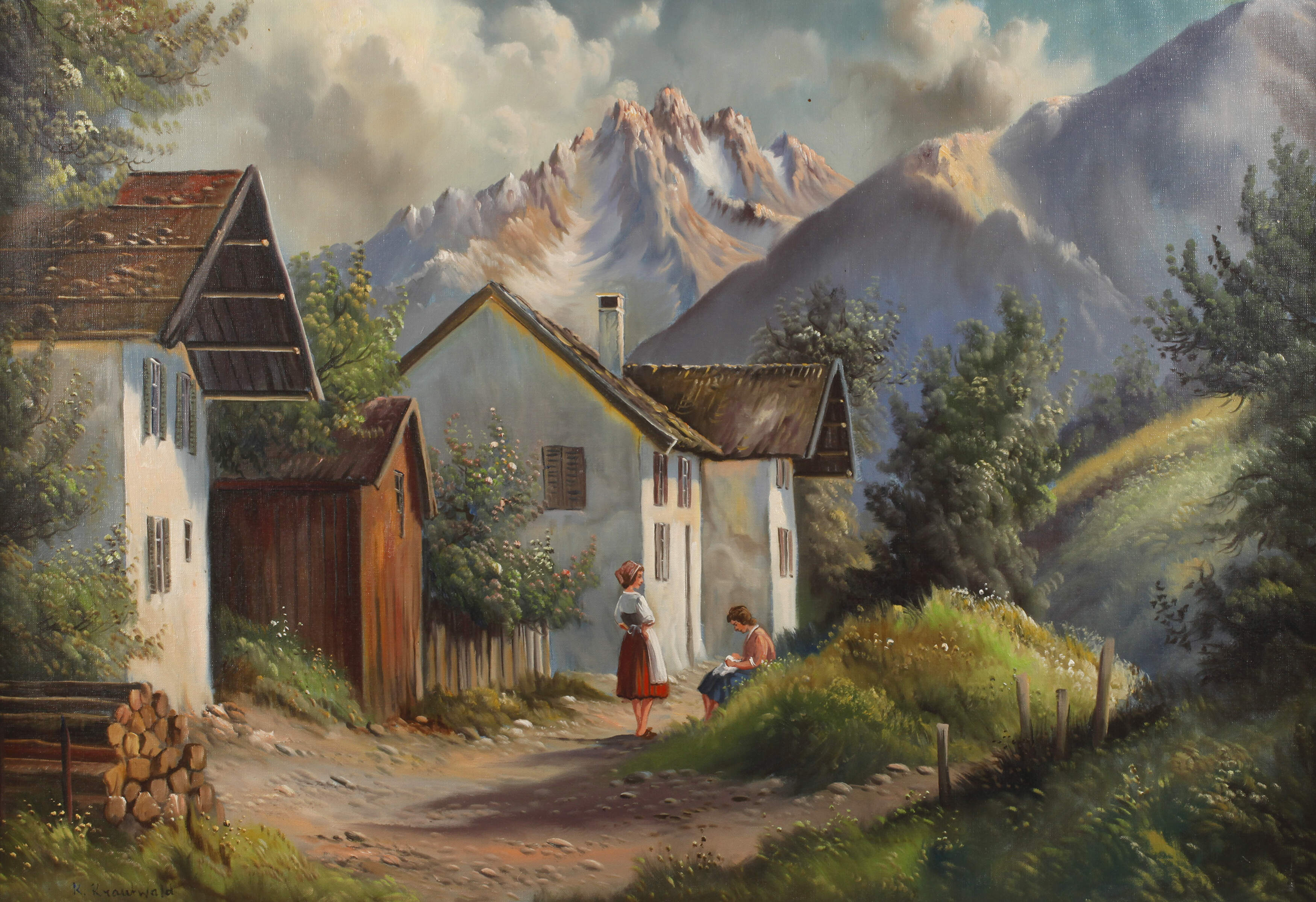 K. Krautwald, Dorfidylle in den Bergen