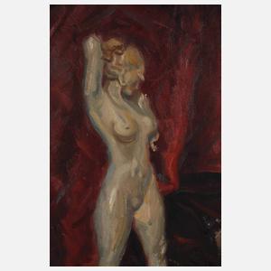 E. Krüger, Stillleben mit Porzellanfigur und Geige