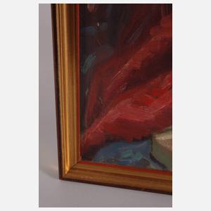 E. Krüger, Stillleben mit Porzellanfigur und Geige