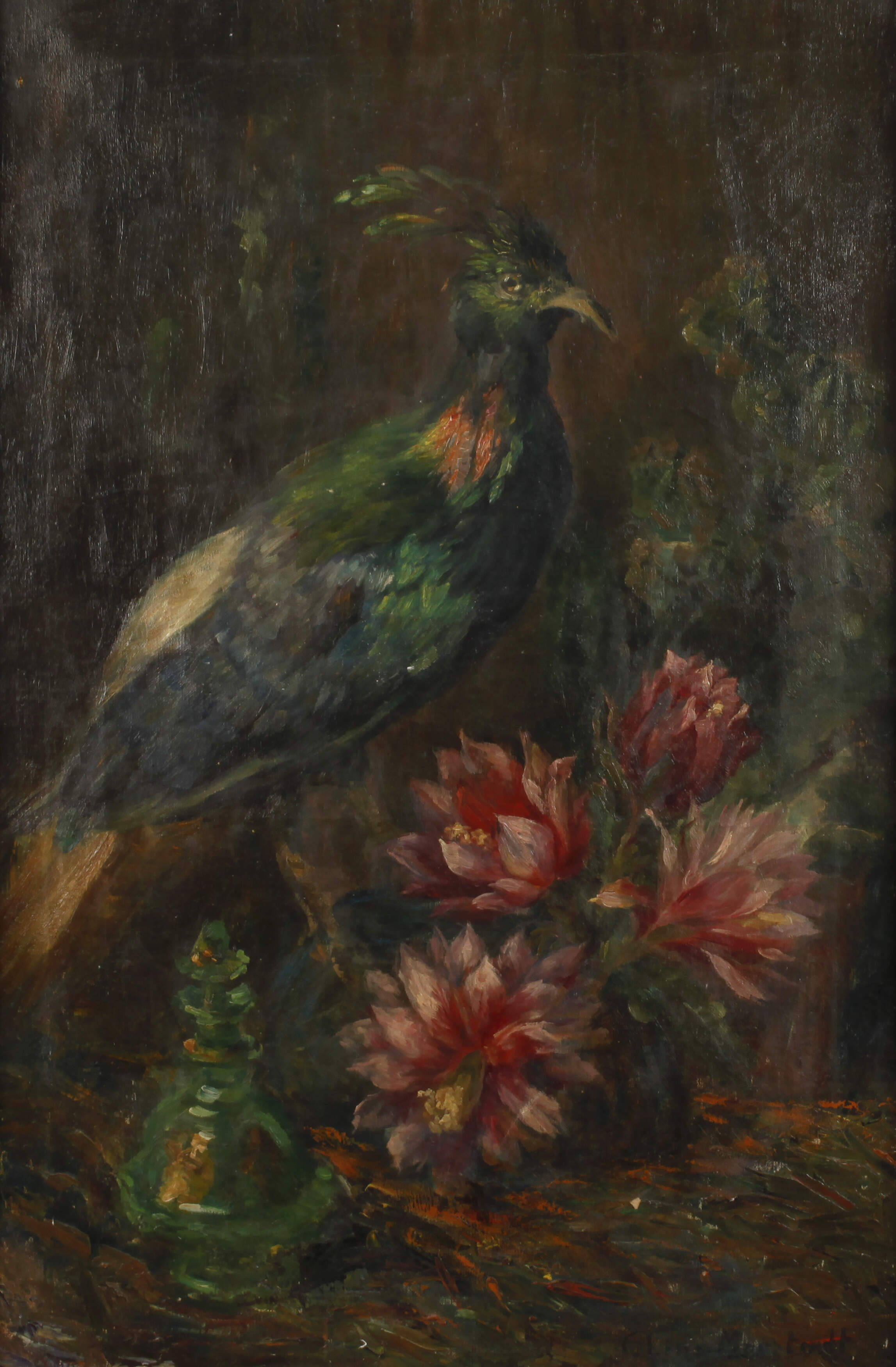 Clara Lins-Morstadt, Stillleben mit exotischem Vogel