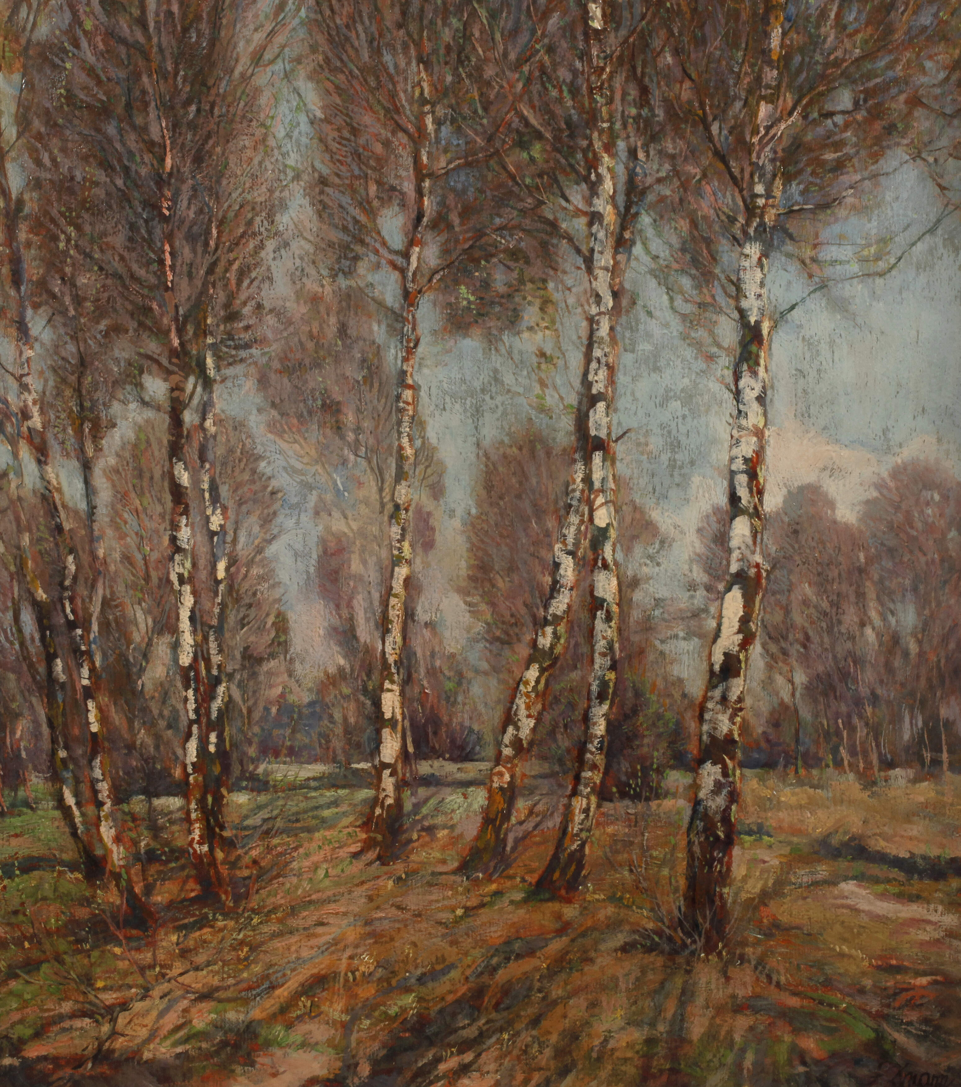 F. Omann, Im Birkenwald