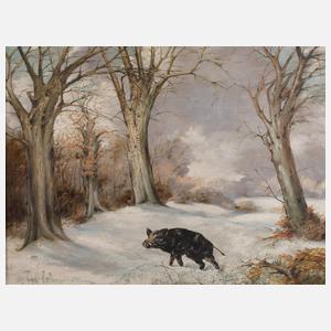 Schmidt, Wildschwein im Winterwald