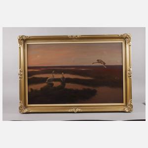 Wilhelm Widell, Schwäne im Abendrot