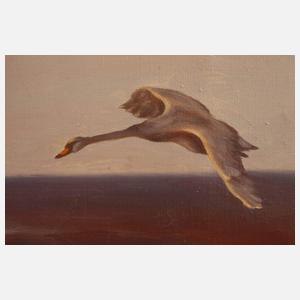 Wilhelm Widell, Schwäne im Abendrot