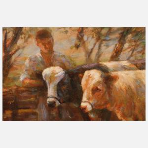 Prof. Albert Windisch, Bauer mit Rindern