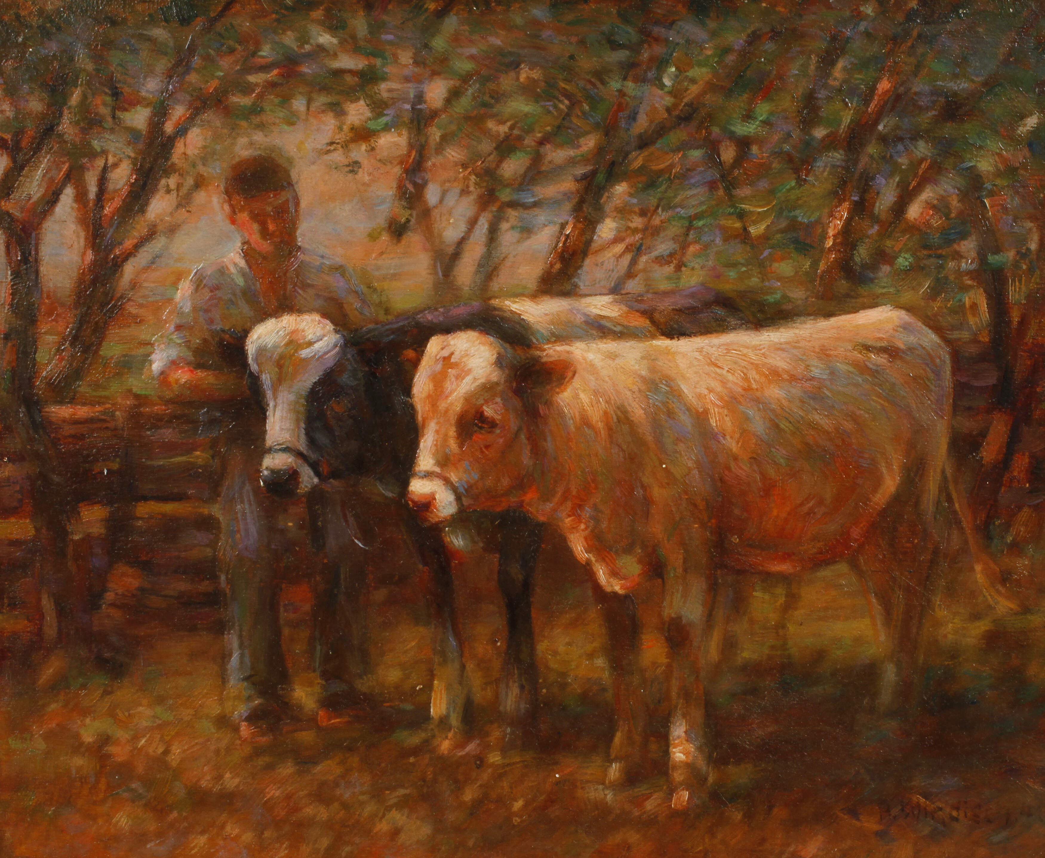 Prof. Albert Windisch, Bauer mit Rindern