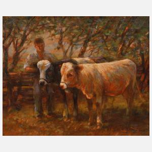 Prof. Albert Windisch, Bauer mit Rindern