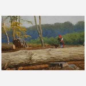 Prof. Emil Zschimmer, Holzschlag in der Dübener Heide