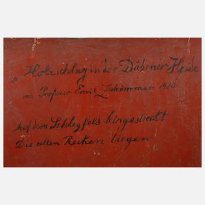 Prof. Emil Zschimmer, Holzschlag in der Dübener Heide