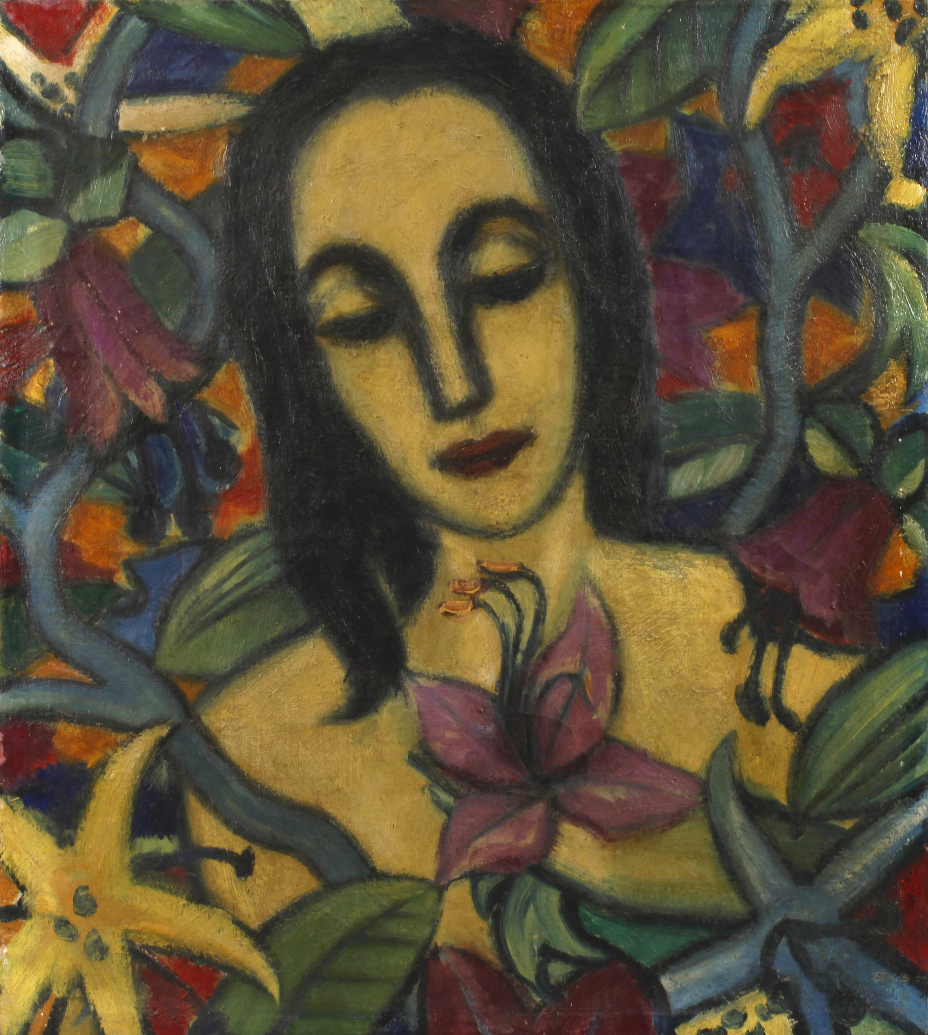 Mädchen in südlicher Vegetation