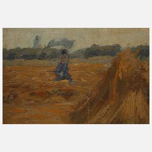 Landschaft mit Strohgarben