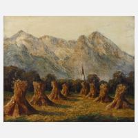 Strohpuppen in sommerlicher Gebirgslandschaft111