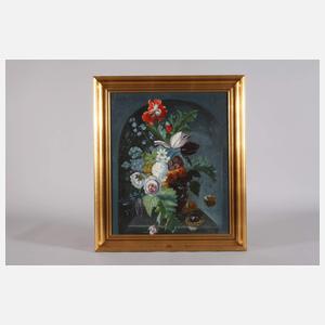 Blumenstillleben in einer Mauernische