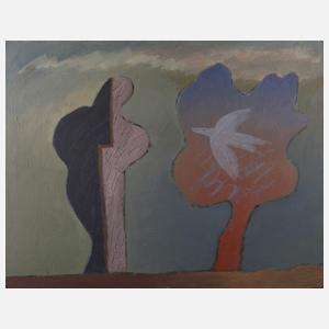 Karl Stengel, attr., Landschaft mit Vogel