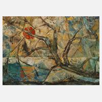 Abstrakte Seeuferlandschaft mit Baum111