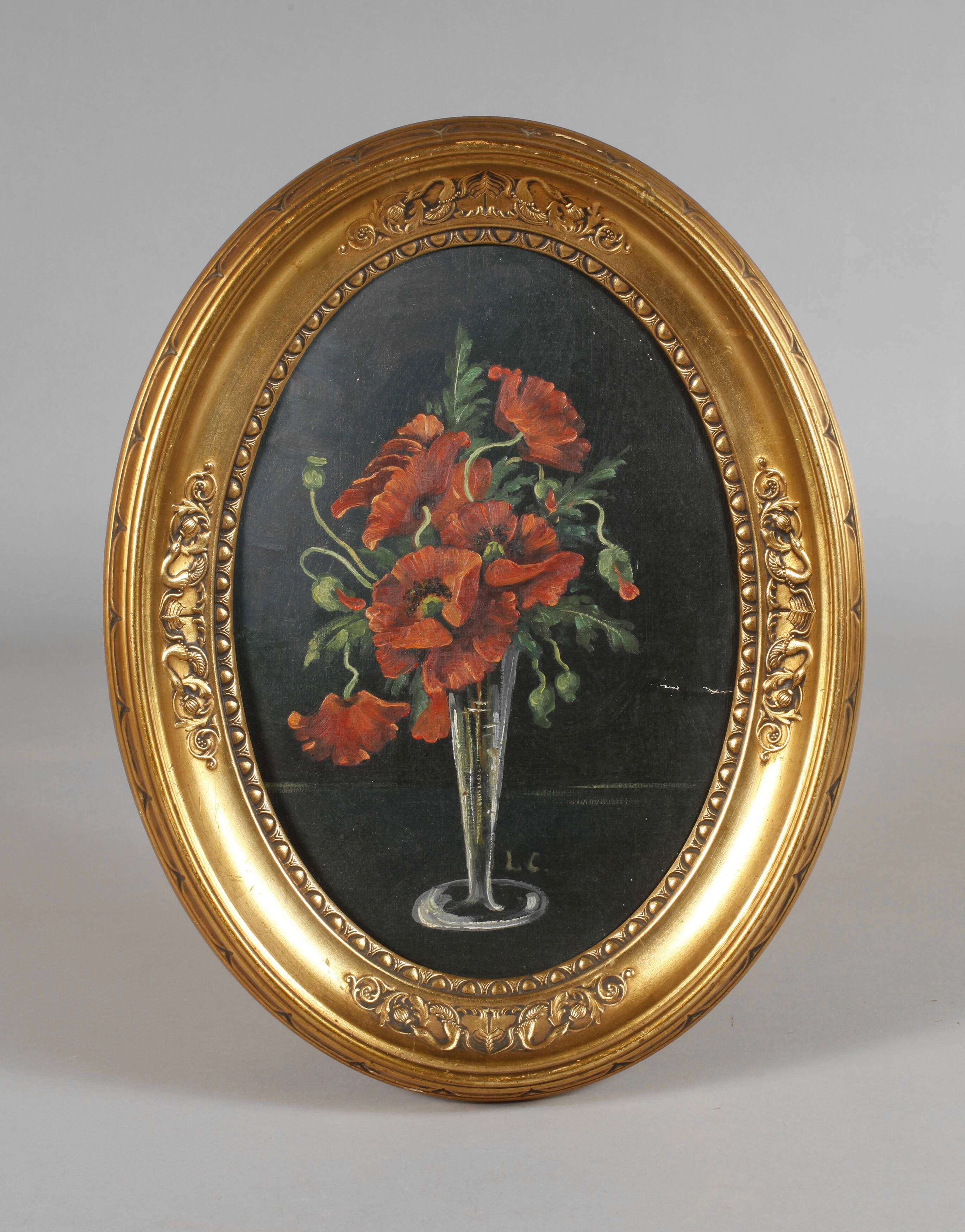 Ovalrahmen mit Blumenstillleben