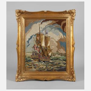 Goldstuckrahmen mit Stickbild