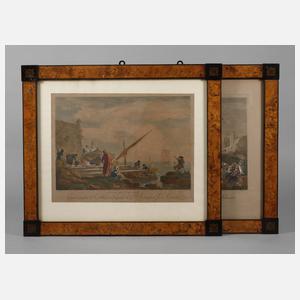 Paar Biedermeierrahmen mit Graphiken