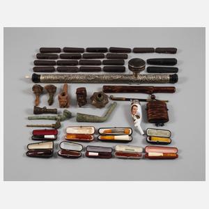 Konvolut Pfeifen und Zigarettenspitzen