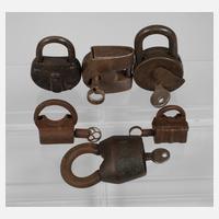 Konvolut historische Vorhängeschlösser111