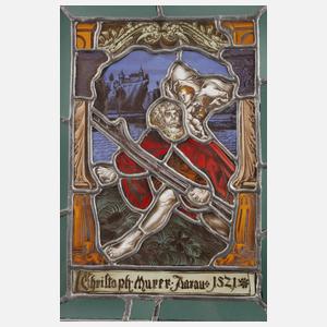 Zwei Bleiglasbilder Historismus